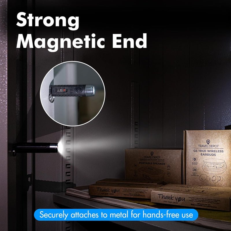 Travel Depot Magnetic Flashlight & Find My Keychain – Rechargeable, Trackable