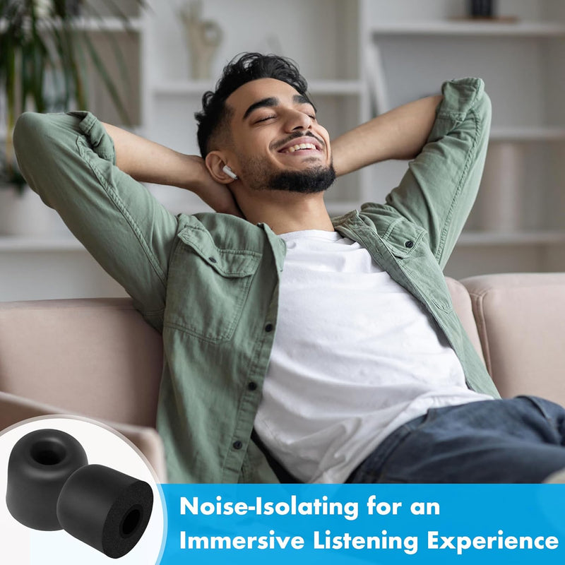 CYBERGUYS Custom-Fit Memory Foam Ear Tips – Noise-Isolating 3-Pair Replacement for DEWALT Earbuds (5.0–5.2 mm) + Storage Box