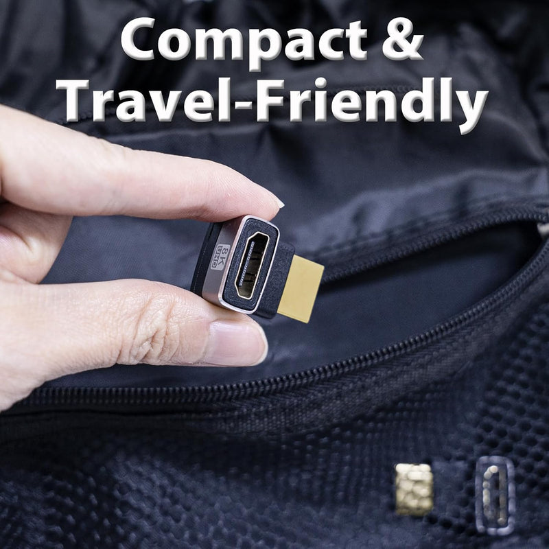 Cyberguys HDMI 90° & 270° Adapter 2-Pack – Right Angle HDMI Coupler 8K/4K Support