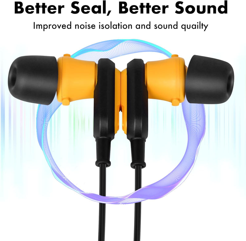 CYBERGUYS Custom-Fit Memory Foam Ear Tips – Noise-Isolating 3-Pair Replacement for DEWALT Earbuds (5.0–5.2 mm) + Storage Box