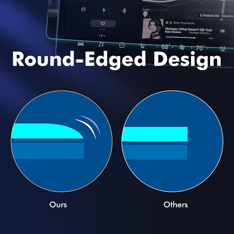 Tesla Model 3/Y Screen Protector β 9H Tempered Glass, Anti-Glare & Anti-Fingerprint with Mounting Frame Kit