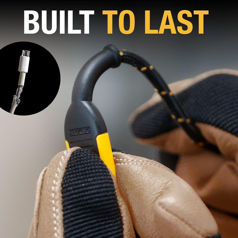 DEWALT Heavy Duty USB to Micro-USB Cable – Rugged Fast Charging Cord for Android & Devices