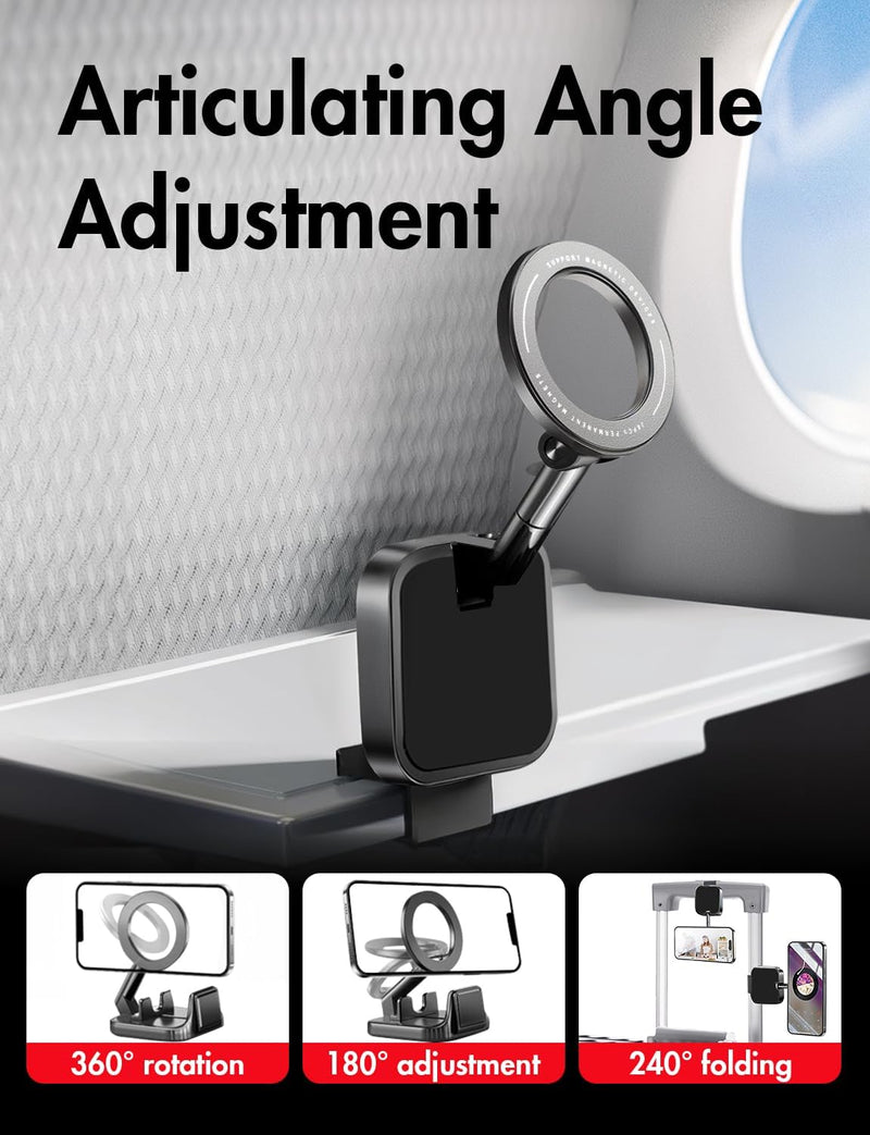 MagSafe Airplane Phone Holder – Hands-Free Travel Mount for iPhone 16/15 & Long Flights
