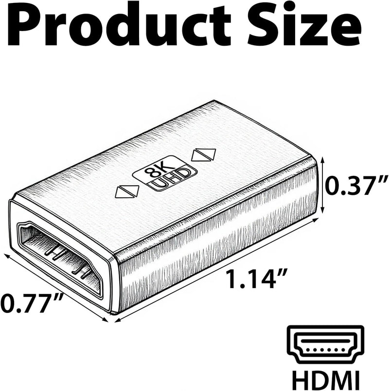 Cyberguys HDMI 2.1 Extender Coupler 2-Pack β 8K@60Hz UHD Female-to-Female Adapter