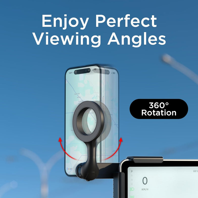Magnetic Tesla Phone Mount – MagSafe Monitor Holder for Model 3/Y/S/X (2022+), Black