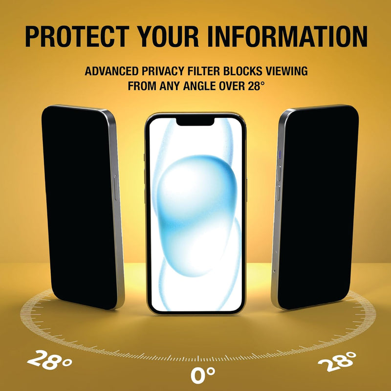 DEWALT iPhone Privacy Screen Protector 2-Pack – Anti Spy Tempered Glass