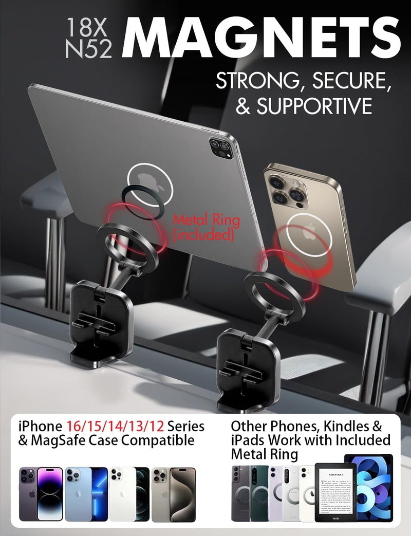 MagSafe Airplane Phone Holder – Hands-Free Travel Mount for iPhone 16/15 & Long Flights