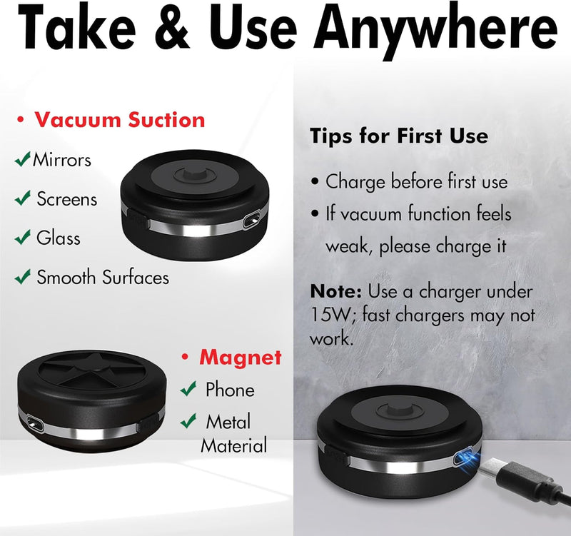 MagSafe Car & Surface Suction Phone Mount – Magnetic Holder for iPhone 15/16