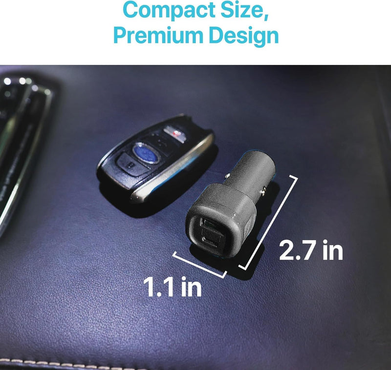 BLACK+DECKER 38W USB-C Car Charger – Dual Port PD/QC Fast Charging Adapter for iPhone, Samsung, Pixel, iPad & More