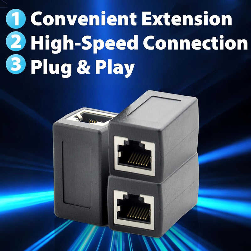 Cyberguys RJ45 Coupler 3-Pack – 1Gbps Ethernet Extender Cat7/Cat6/Cat5e LAN Adapter