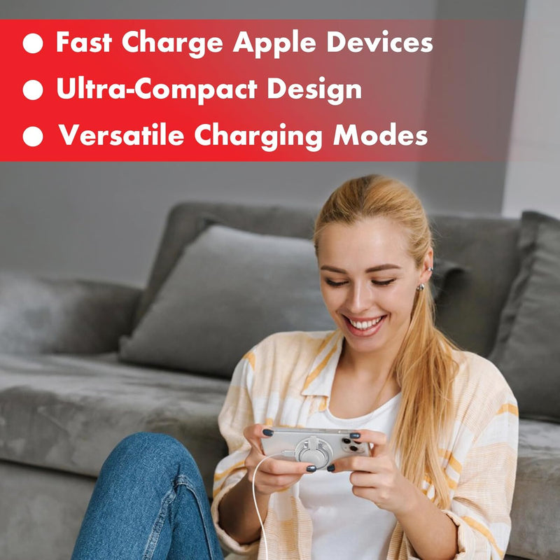 2-in-1 MagSafe-Compatible Travel Wireless Charger – 15W Magnetic Duo for iPhone, AirPods, Watch