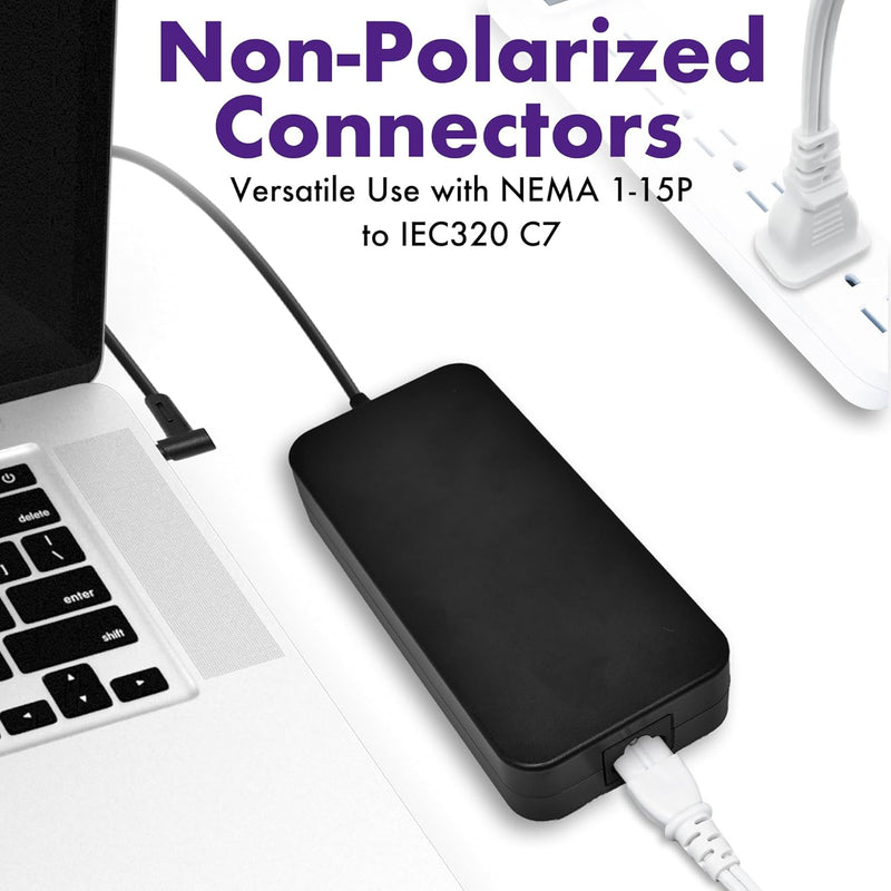 2 Pack 2-Prong TV Power Cord 3FT – UL Certified AC Replacement Cable for Samsung, Sony, PS5, Xbox, White