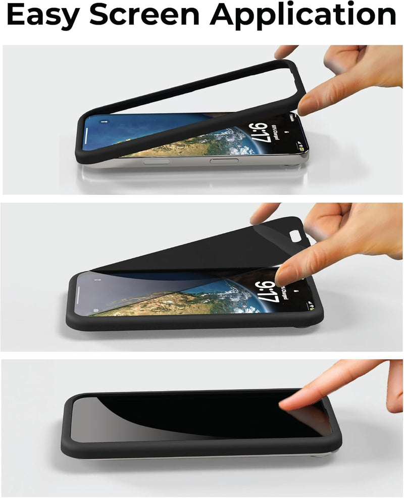 BLACK+DECKER Privacy Screen Protector – 2-Pack for iPhone, 9H Glass