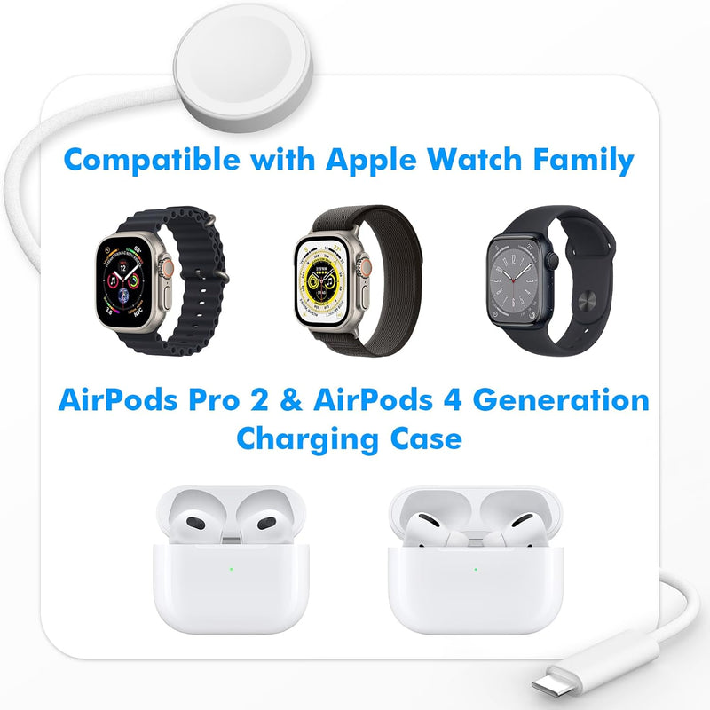 Magnetic Fast Charger for Apple Watch – USB-C, 3ft Durable Cable, 2-3 Hr Full Charge