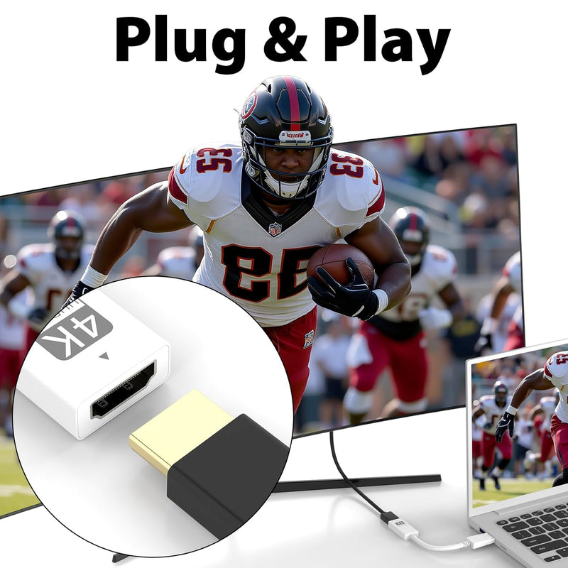 Cyberguys DisplayPort to HDMI Adapter Cable ā 4K DP to HDMI Converter, Gold-Plated, Secure-Latch Connector, Compatible with Dell, HP, Lenovo, ASUS Laptops to Monitor/TV