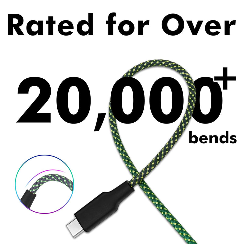 TRAVEL DEPOT 2-Pack Multi Charging Cable – 3ft Ombre Braided 2-in-1 USB Cord with Type-C & USB Connectors for iPhone & Galaxy