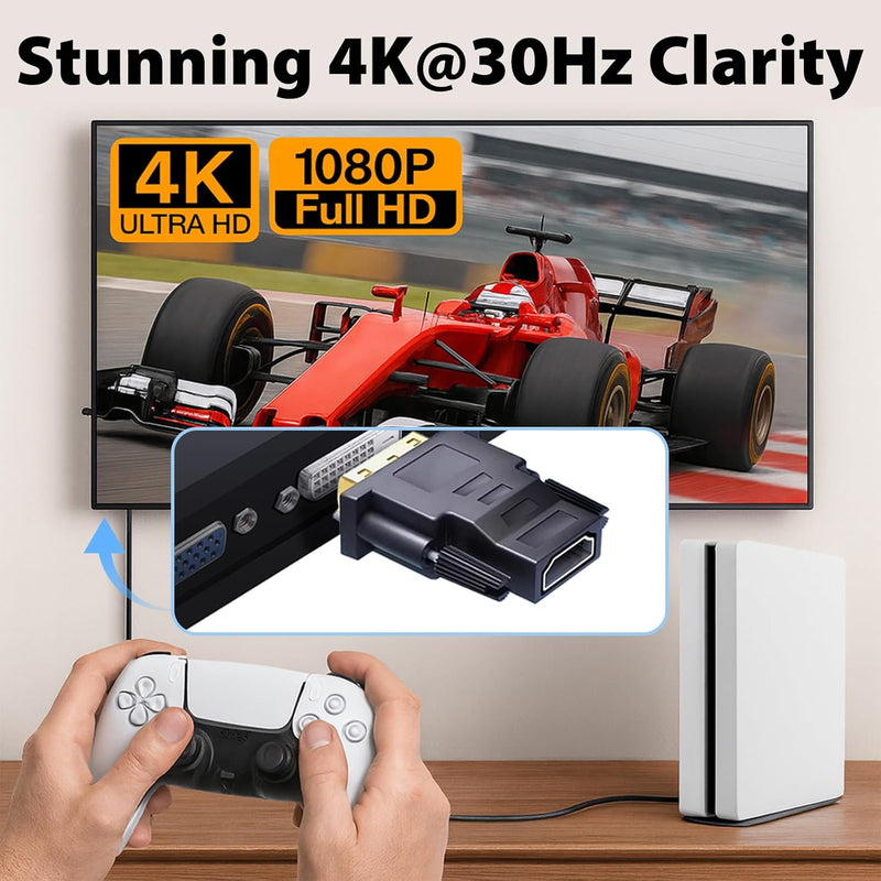 Cyberguys 2-Pack DVI to HDMI Adapter – Bi-Directional DVI-D Male to HDMI Female, 4K UHD