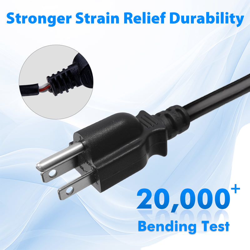 Heavy-Duty Extension Cord Splitter – Y-Splitter 1 to 2 Dual Outlet, 16AWG 13.5A UL Listed, 22in Black