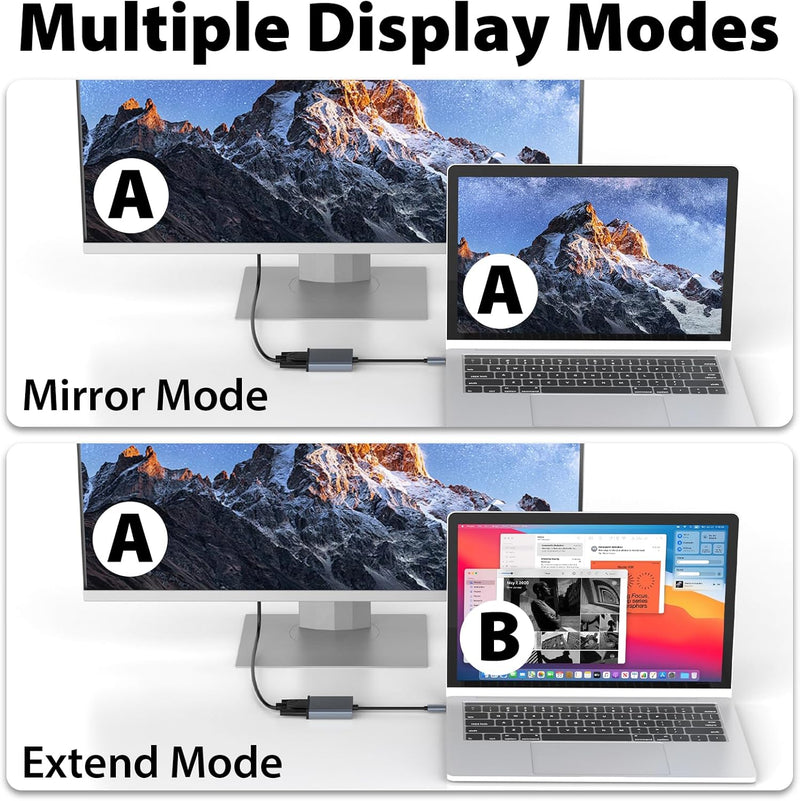 Cyberguys VGA to USB-C Adapter β Type-C to VGA Video Converter, 1080P@60Hz Plug & Play