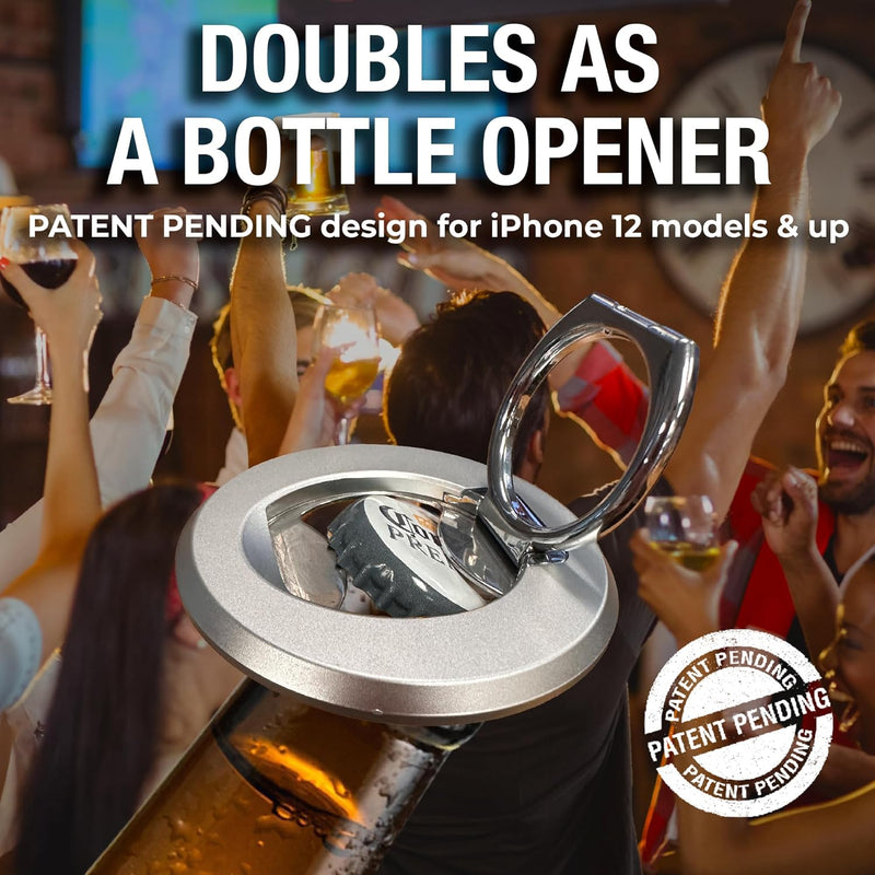 CYBERGUYS MagSafe Magnetic Phone Ring Holder – Grip Stand & Bottle Opener for iPhone 12–16