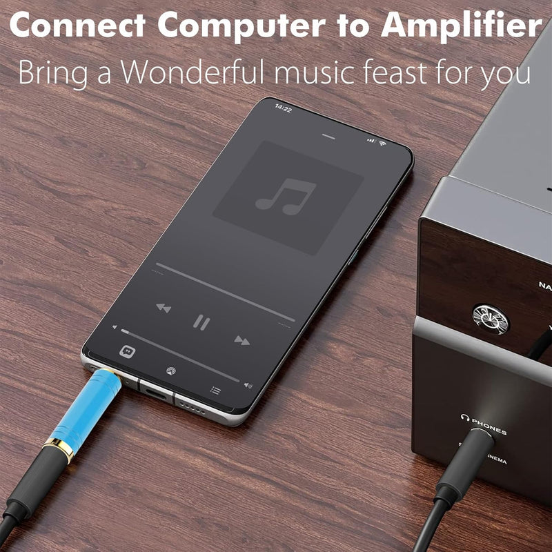 Cyberguys 2-Pack 3.5mm to 1/4 Adapter – Gold-Plated Stereo Jack Converter for Headphones & Amps