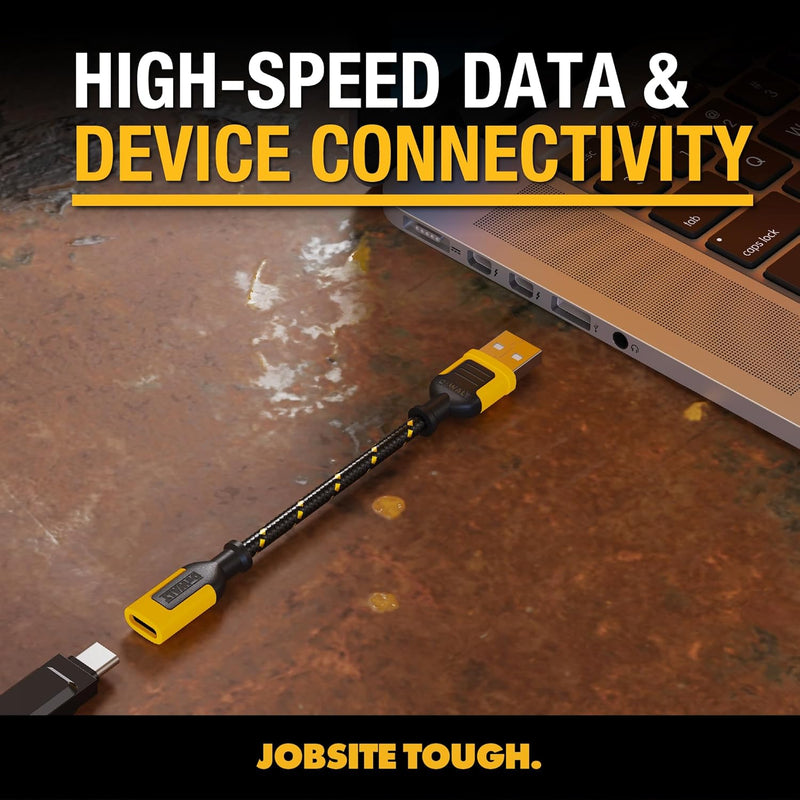 DEWALT Heavy Duty USB to USB-C Adapter (2-Pack) – USBC Female to USB-A Male OTG Converter