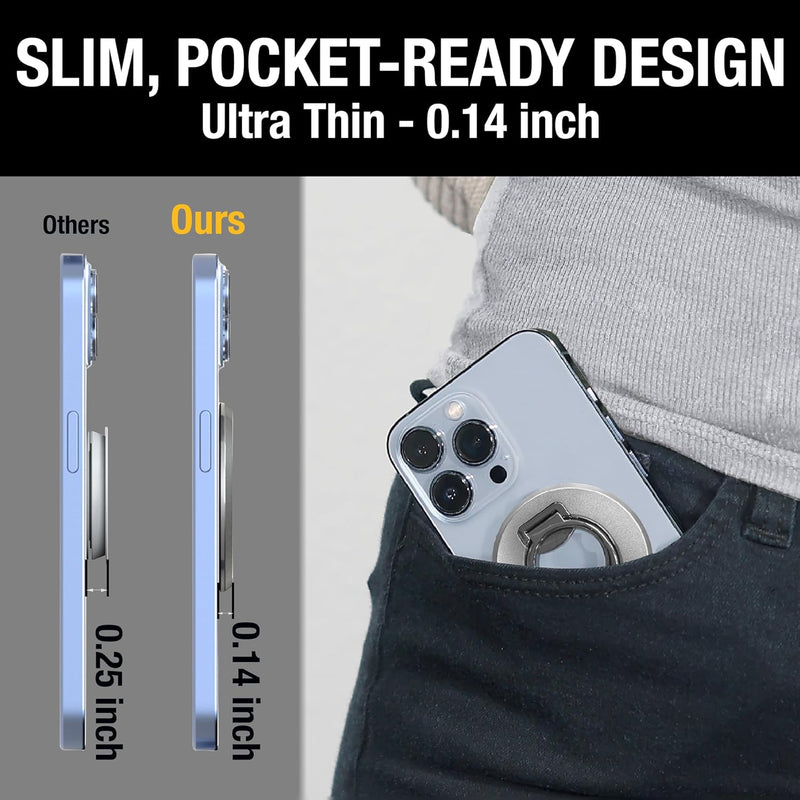 CYBERGUYS MagSafe Magnetic Phone Ring Holder – Grip Stand & Bottle Opener for iPhone 12–16