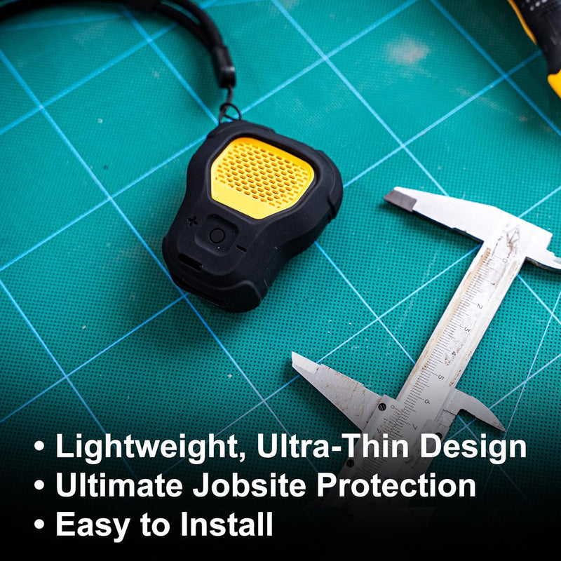 CYBERGUYS Shock-Proof Silicone Case for DEWALT Wearable Bluetooth Speaker β Slim, Non-Slip Sleeve w/Lanyard