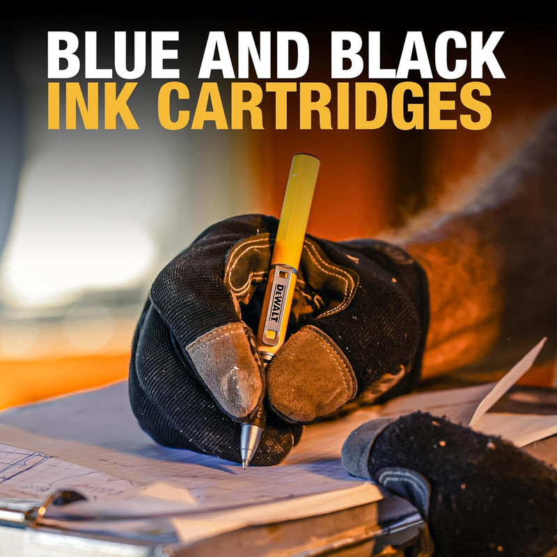 DEWALT Heavy Duty 3-in-1 Stylus Pen – Mini Pocket EDC Pen with Touchscreen Tip, Keypad Tip & Ballpoint, Extra Ink Cartridge