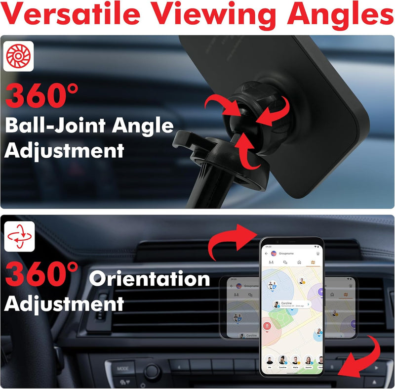 15W MagSafe Car Mount Charger β Magnetic Wireless Phone Holder Vent Mount for iPhone 16/15/14/13/12 Pro Max