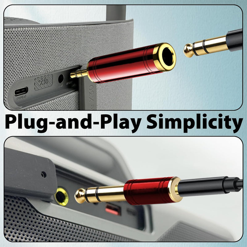 Cyberguys 2-Pack Headphone Adapter Kit – 3.5mm to 1/4 & 1/4 to 3.5mm Audio Converters