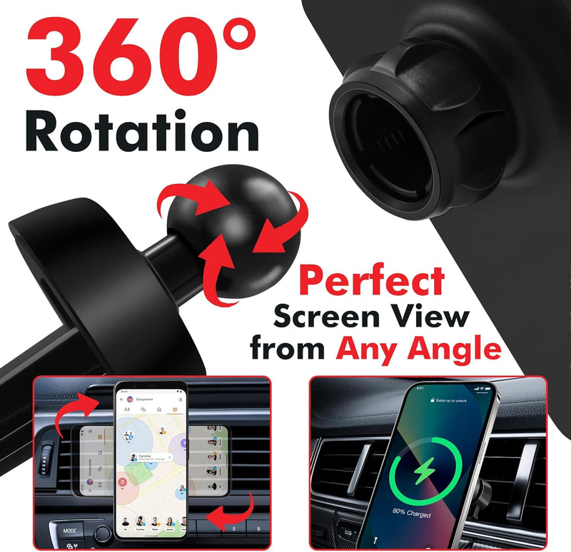 15W MagSafe Car Mount Charger β Magnetic Wireless Phone Holder Vent Mount for iPhone 16/15/14/13/12 Pro Max