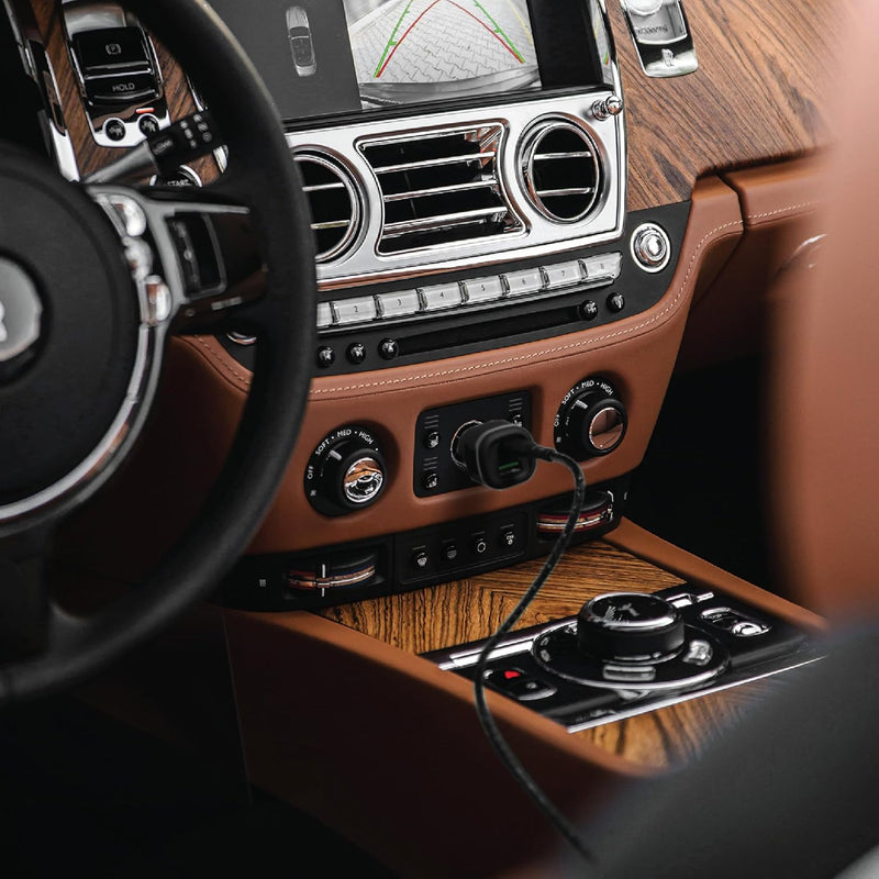 BLACK+DECKER 38W USB-C Car Charger – Dual Port PD/QC Fast Charging Adapter for iPhone, Samsung, Pixel, iPad & More