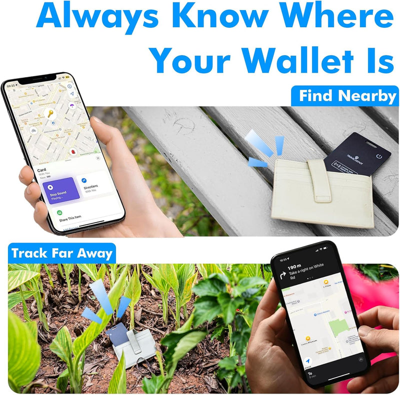 Travel Depot Slim Wallet Tracker Card β Find My Compatible, Wireless Charging, 6-Month Battery
