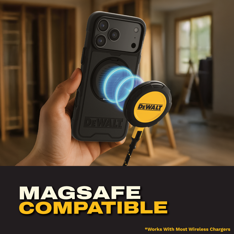 DEWALT iPhone 17 Air/Pro/Pro Max Magnetic Case – Rugged Shockproof Cover w/Stand