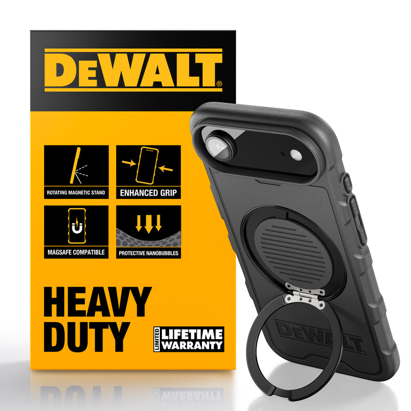 DEWALT iPhone 17 Air/Pro/Pro Max Magnetic Case – Rugged Shockproof Cover w/Stand