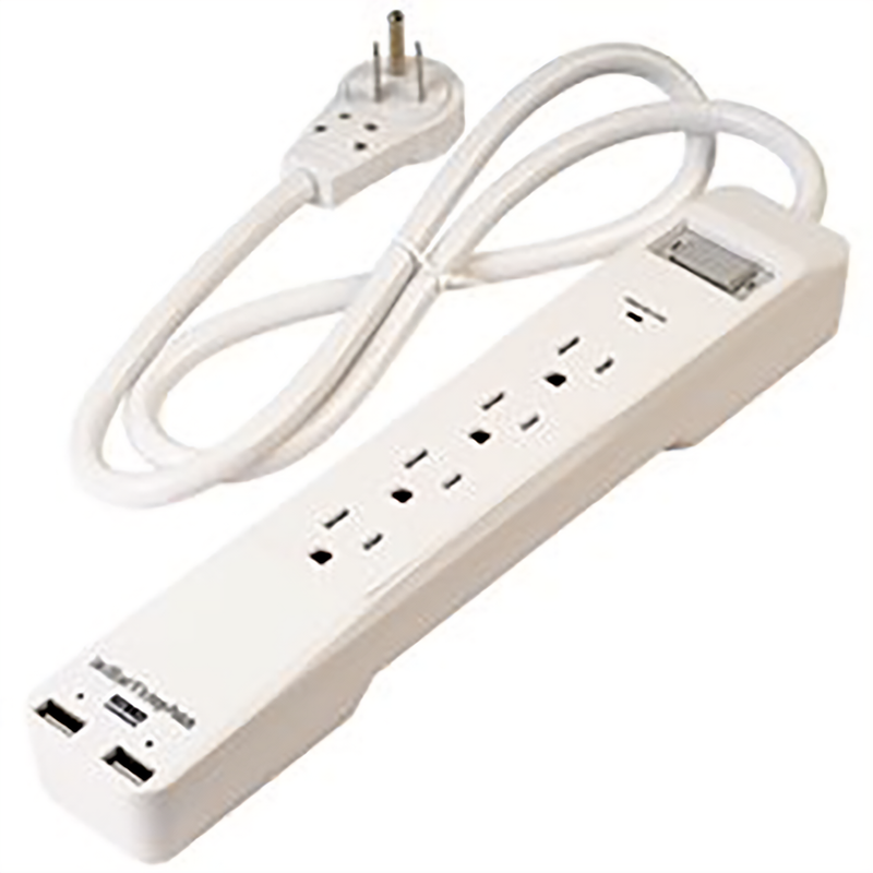 4 OUTLET PS 540J, W/2 USB PORTS 3.4A, 3FT CORD