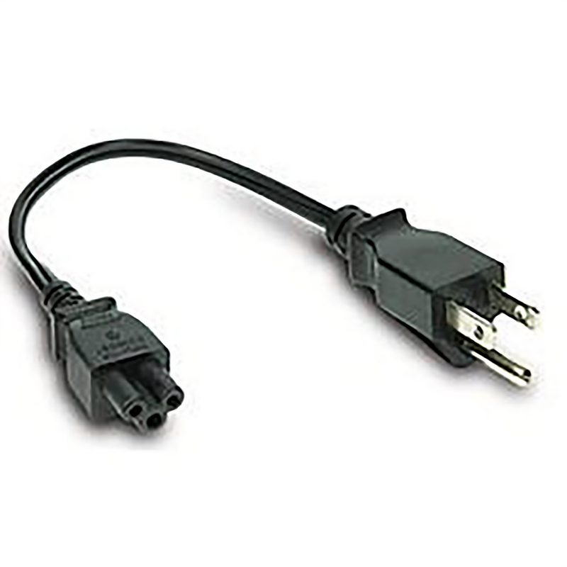 Notebook Power Cord – C5 Cloverleaf Plug, 1ft Short Laptop Power Cable