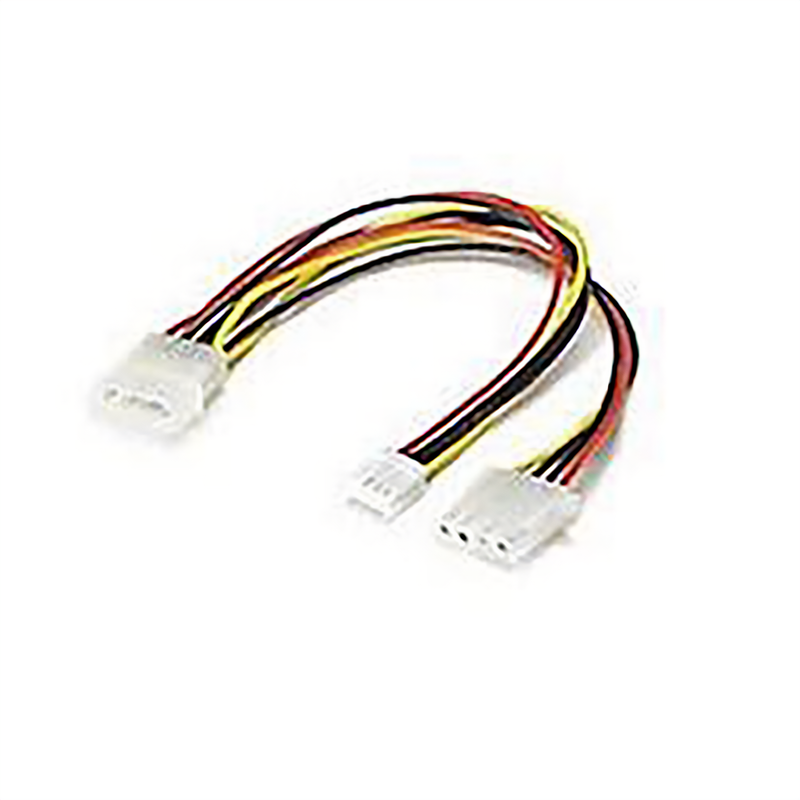 Power Y Cable for 8" Floppy Drive – Dual 4-Pin Molex, 18AWG