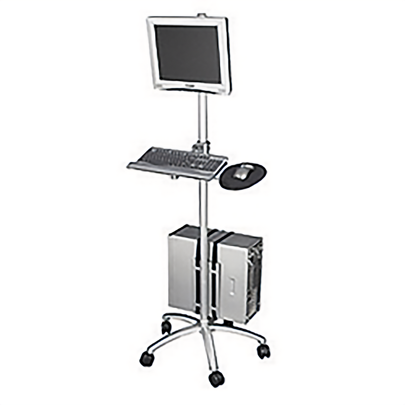 ALUMINUM MOBILE COMPUTER WORKSTATION CART II