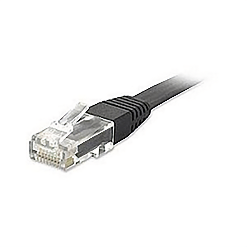 CAT5E ETHERNET FLAT CABLE, W/BOOT 7FT, BLACK