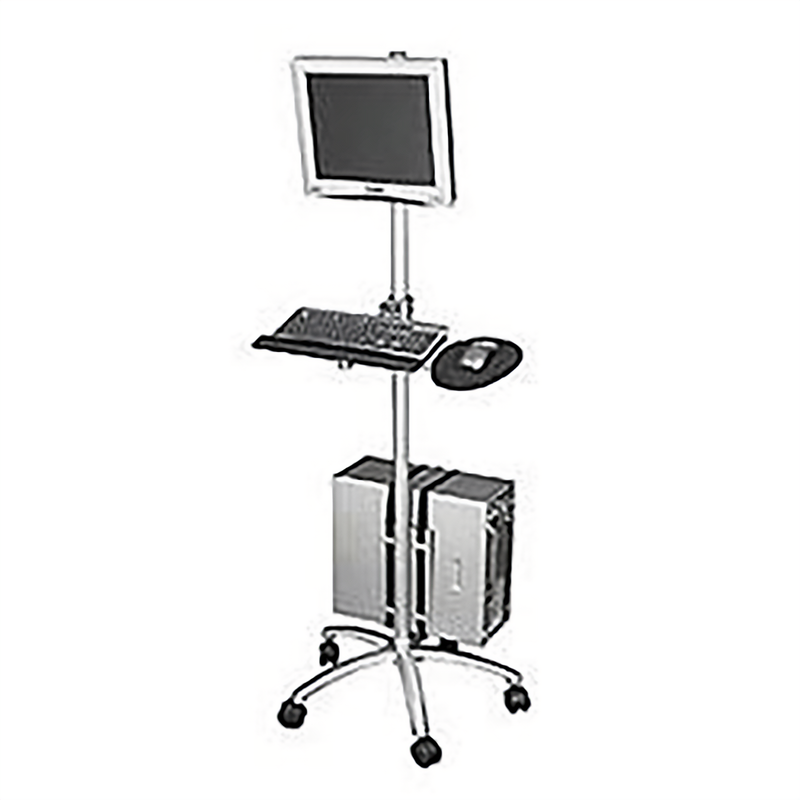 ALUMINUM MOBILE COMPUTER WORKSTATION CART