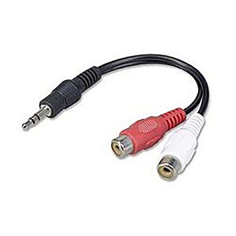 AUDIO SPLITTER, 3.5MM STEREO MALE TO 2 RCA FEMALE