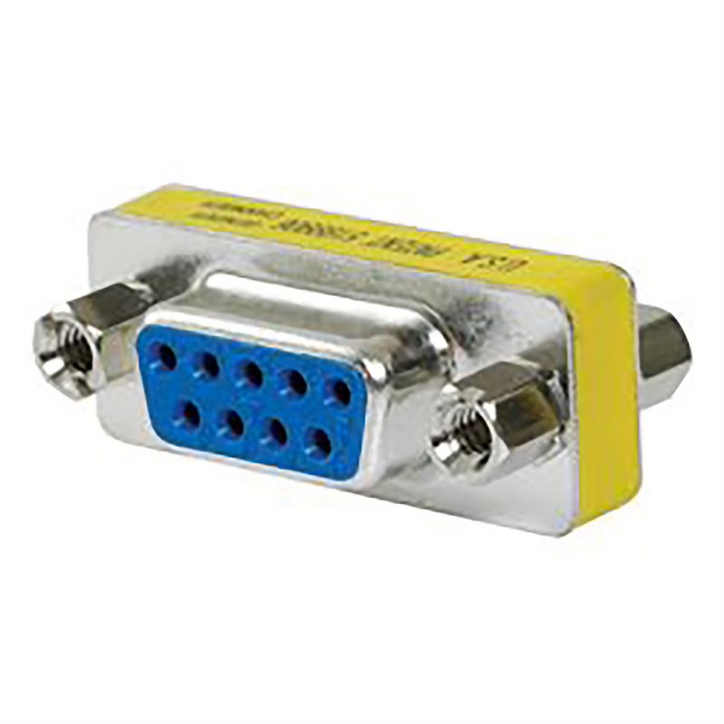 DB9 Gender Changer – Thin Profile, Female to Female Serial Adapter Connector