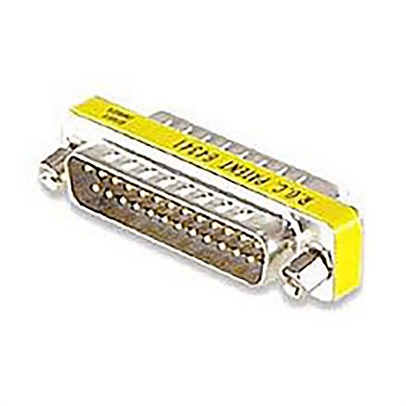 DB25 Gender Changer – Thin Profile, Male to Male Serial Adapter Connector