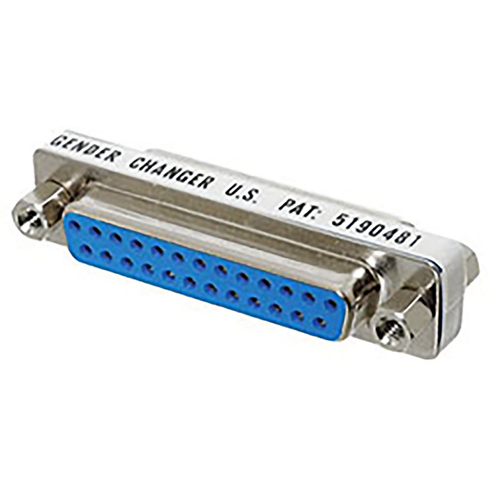DB25 Gender Changer – Thin Profile, Female to Female Serial Adapter Connector