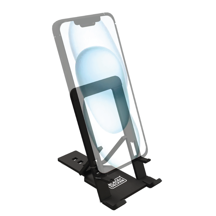 BLACK+DECKER Adjustable Phone Stand – Folding Desk & Travel Holder for iPhone, Android