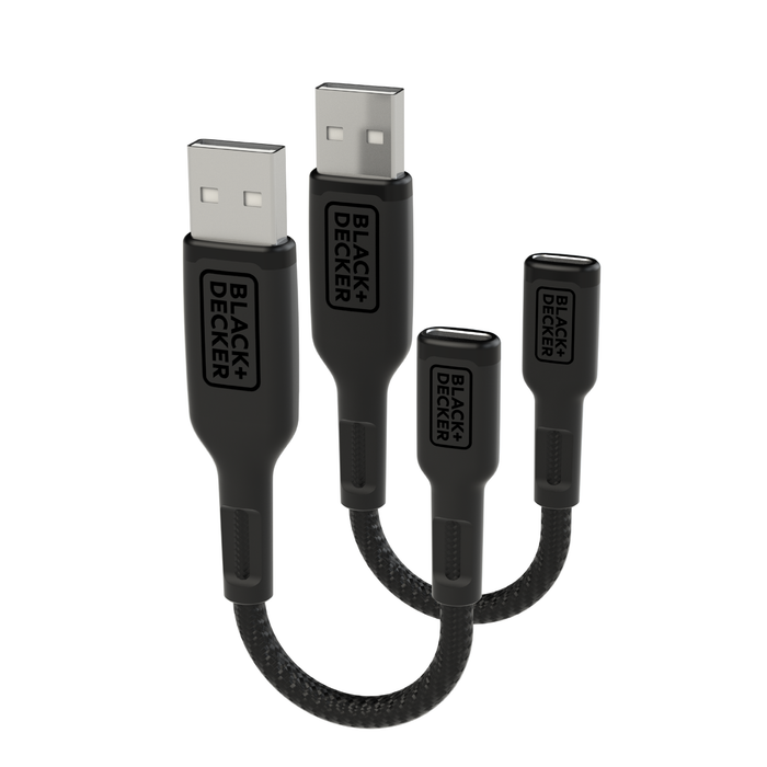 BLACK+DECKER USB-C to USB Adapter – 2-Pack OTG Cables for MacBook, iPhone, Samsung Galaxy