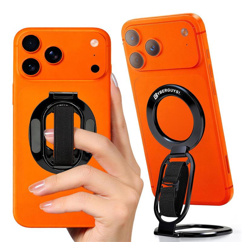 Cyberguys MagSafe Compatible Phone Grip with 360° Rotating Kickstand Stand