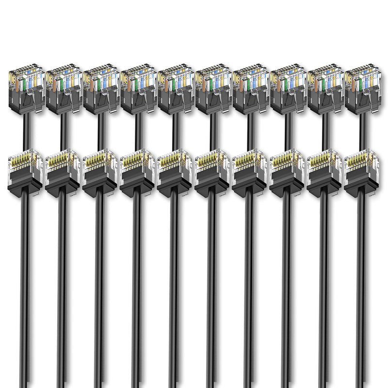 Cyberguys 10 Pack CAT6A Ultra Slim Ethernet Cable, 10Gbps Bootless Patch Cord
